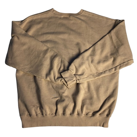 Vintage Cropped Beige Crewneck Sweater Tan - Picture 2 of 6